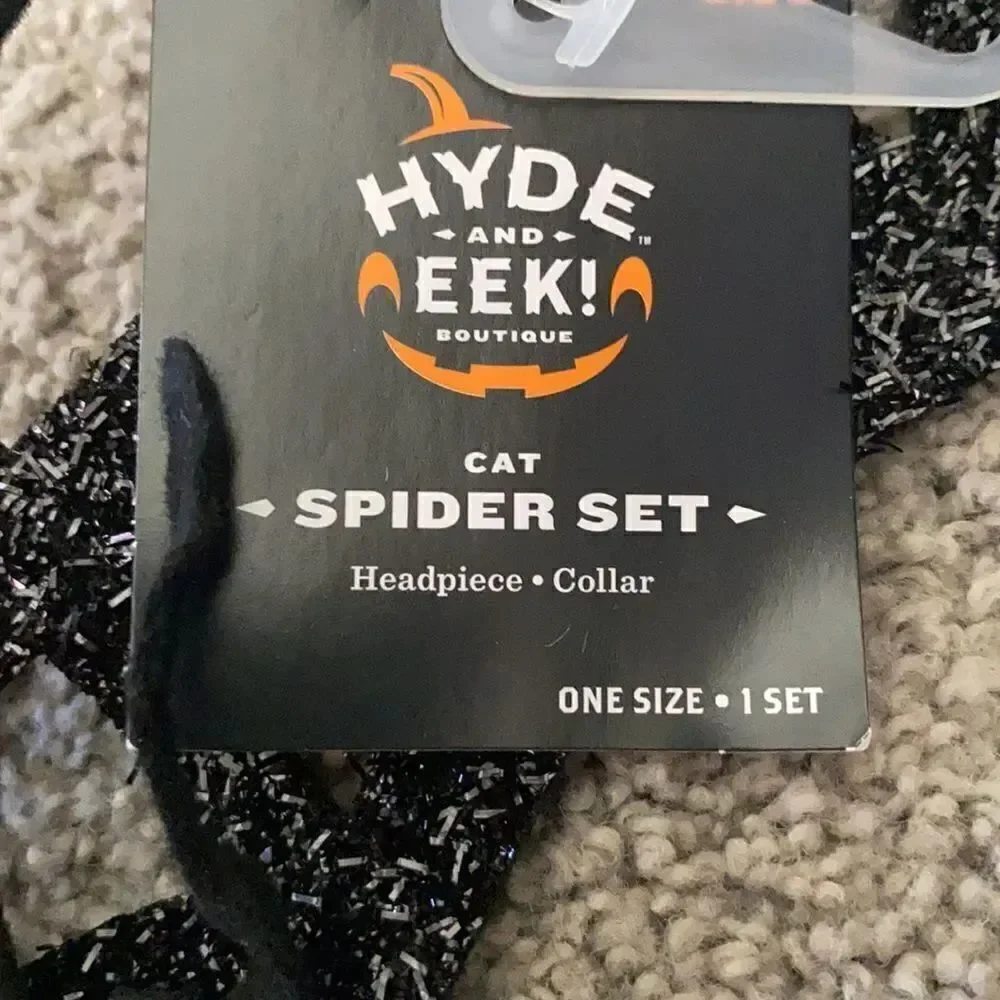Cat Halloween Costume - Spider Set - Headpiece and Collar One Size NWT